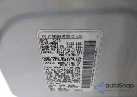 2010 Nissan Rogue S from USA, damaged, VIN JN8AS5MT8AW016935